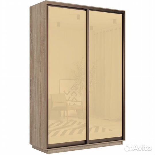 Шкаф-купе 2-дверный шкаф Оптим Двери Стекло Бежево