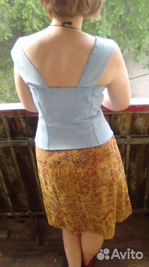 Топ корсет джинсовый