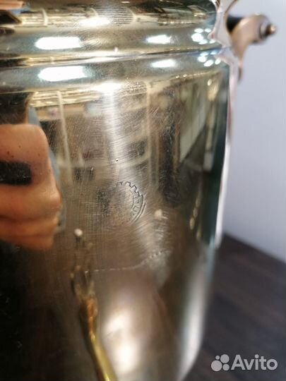 Самовар на дровах латунный СССР 1950е