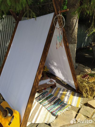 Фотозона Шалаш Вигвам на пикник свадьбу праздник