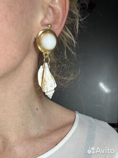 Винтажны клипсы с ракушками