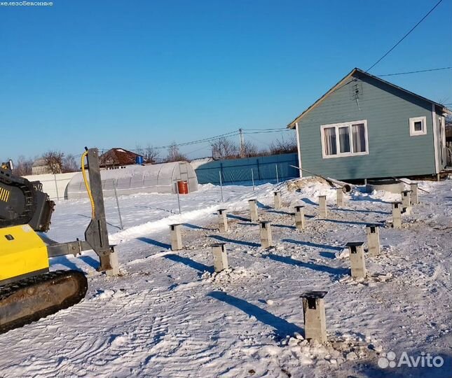 Забивные жб сваи/ Монтаж железобетонных свай