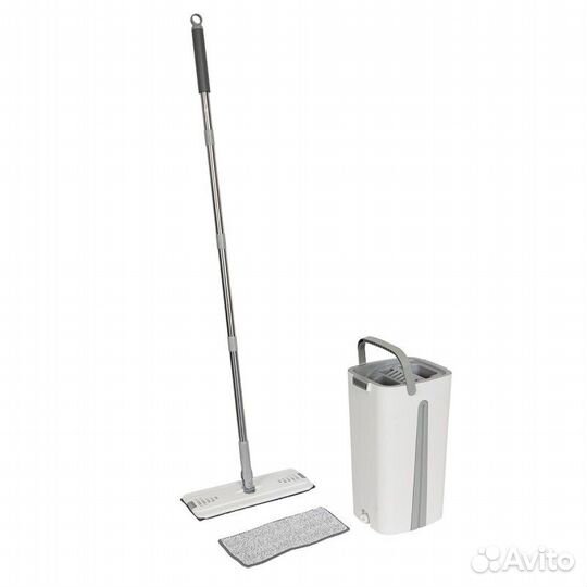 Швабра c разборной ручкой в комплекте с ведром для