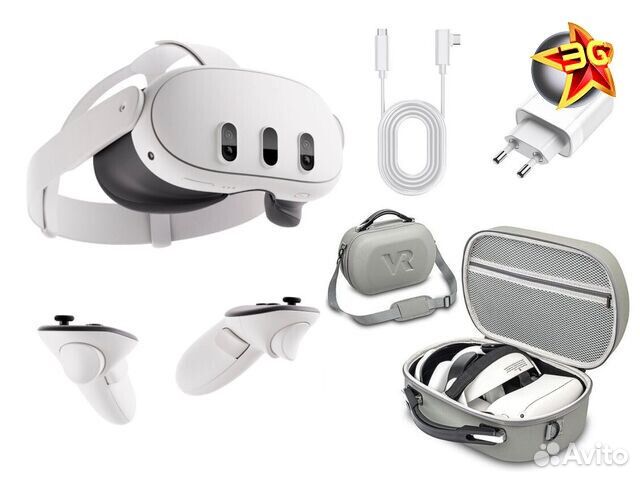 Шлем Oculus Quest 3 512GB + кабель Oculus 5м + Зар