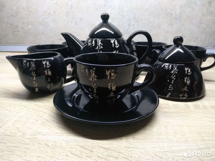 Чайный сервиз mitsui 15 предмет керамика иероглифы