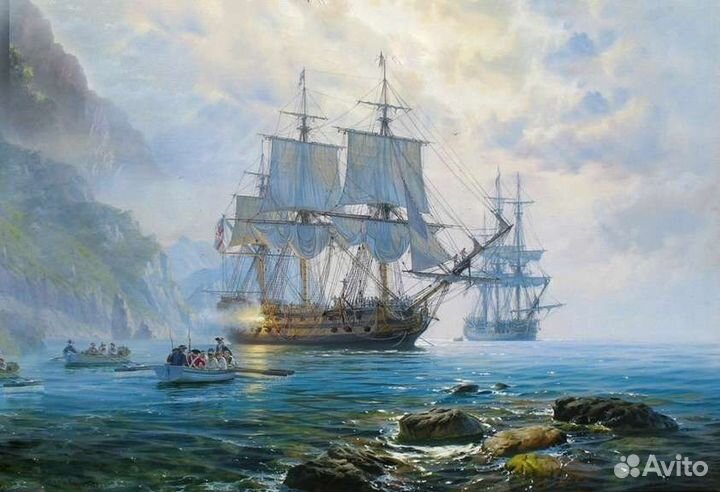 Картины маслом большие разные море парусники