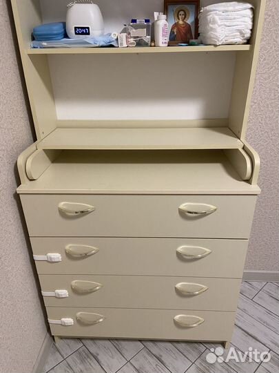 Пеленальный комод с полочками+коврик+кокон