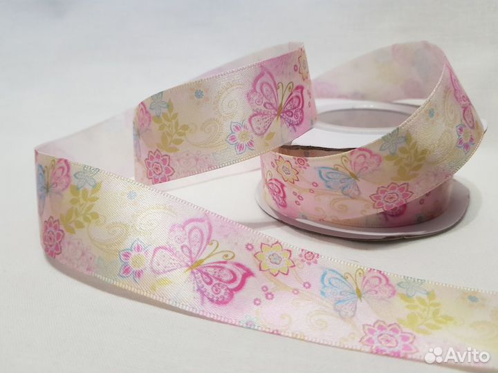 Атласная лента с рисунком