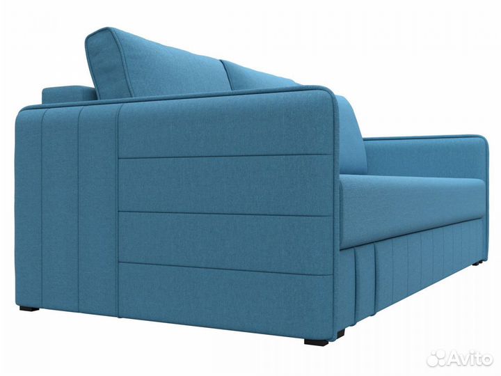 Диван прямой Слим нпб, рогожка, амур голубой