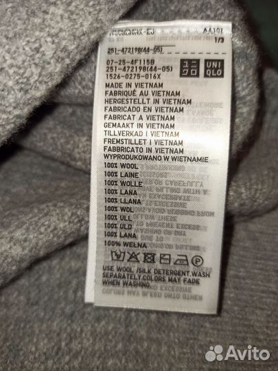 Джемпер Uniqlo 100% шерсть новый М