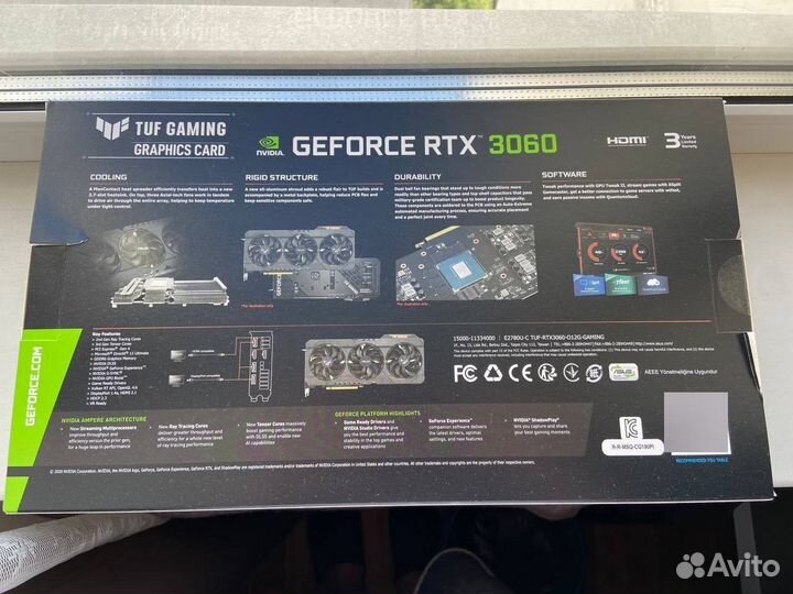 Asus GeForce RTX 3060 TUF gaming OC V2 12G