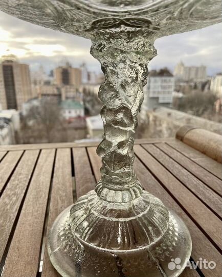 Ваза стекло антик Завод Братьев Болотиных кон 19в