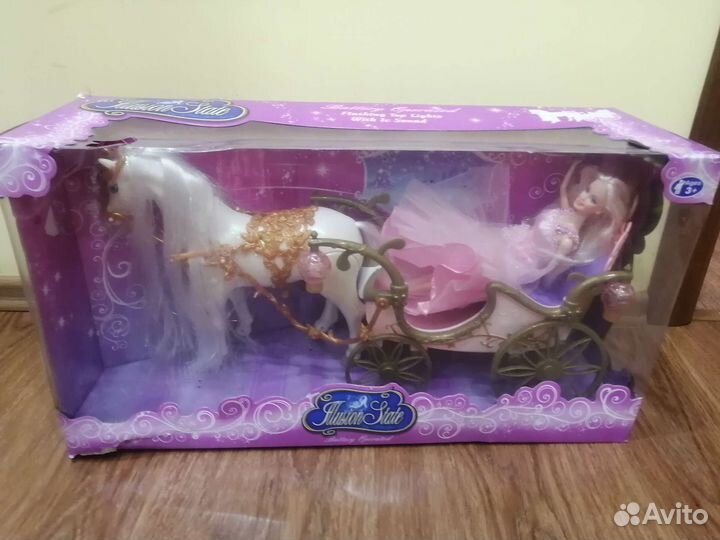 Барби с каретой и лошадью на батарейках