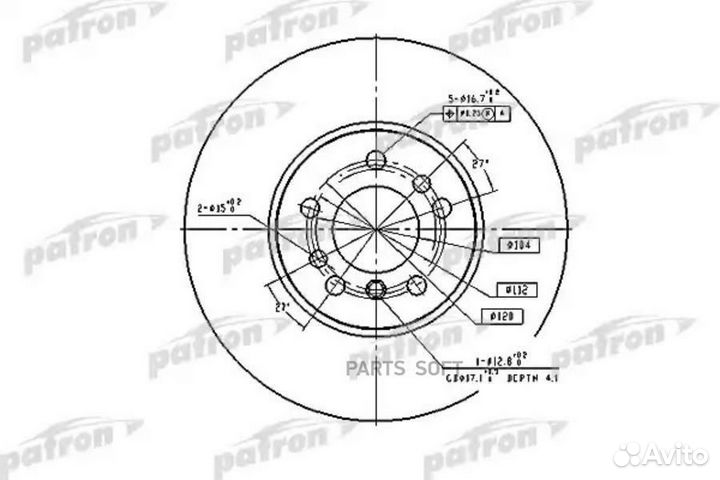 Patron PBD4187 Диск тормозной BMW X5 (E53) 3.0/4.4