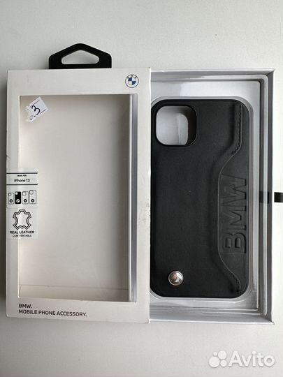 Чехол BMW на iPhone 13 кожаный