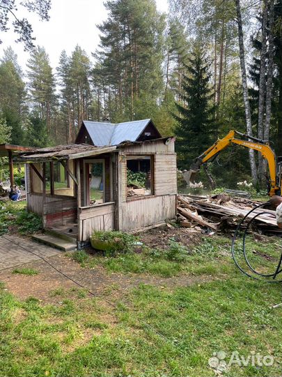 Демонтаж дачных домов, бань, сарая,снос фундамента