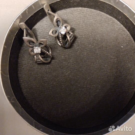 Серьги, кольцо серебряные СССР
