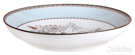 Тарелка глубокая 190мм голубой ситец Фарфор/TC2300