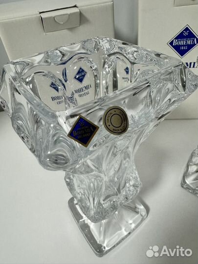 Хрустальная ваза bohemia 22 см 2 штуки