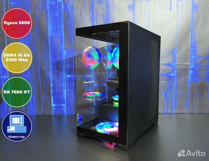 Мощный пк AMD5600-RX7600XT-16DDR4-HQN021457839-A520