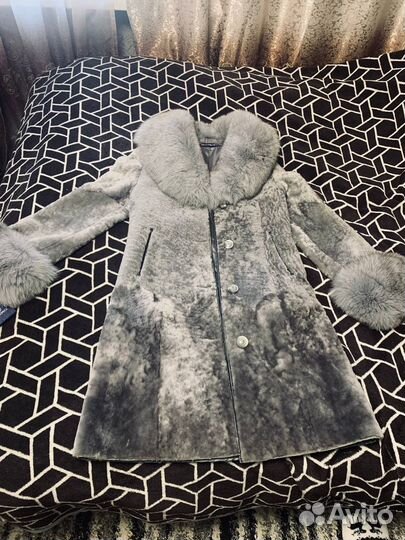 Шуба из мутона с воротником
