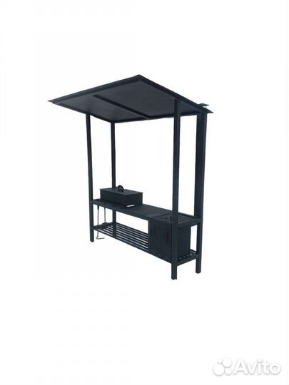 Мангал с печкой под казан в стиле лофт