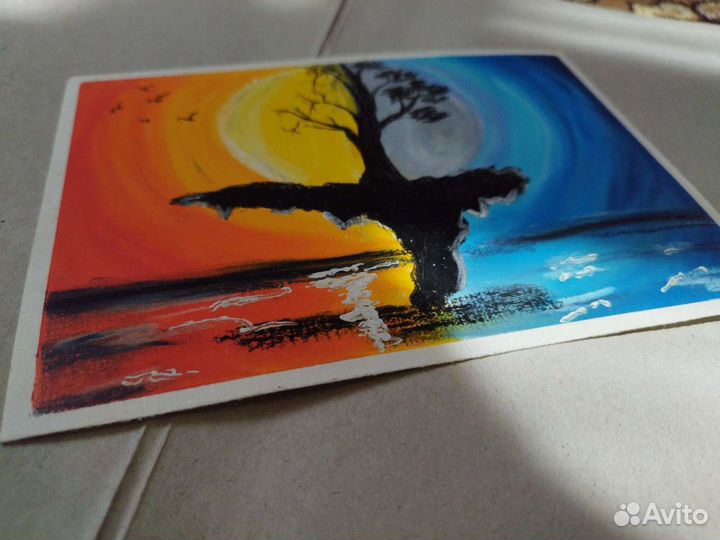 Картина абстракция, времена года