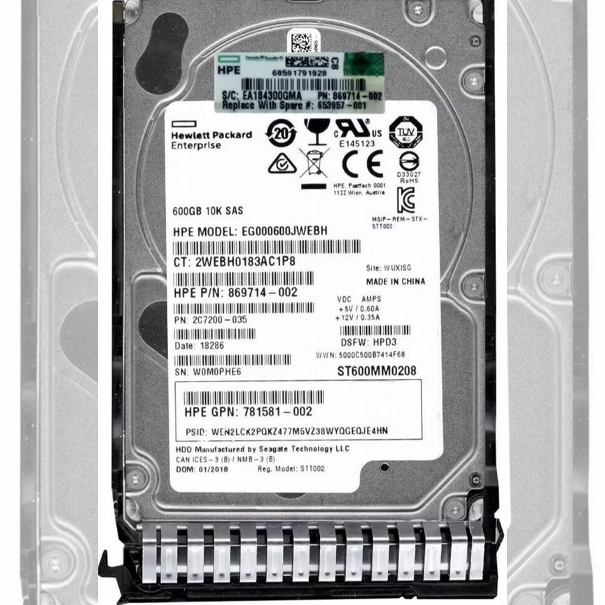 [U1200] Жесткий Диск Hp 600gb Eg000600jwebh 12g Sas 2.5 U1200