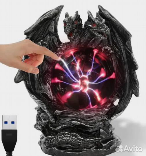 Светильник настольный Дракон шар-плазма
