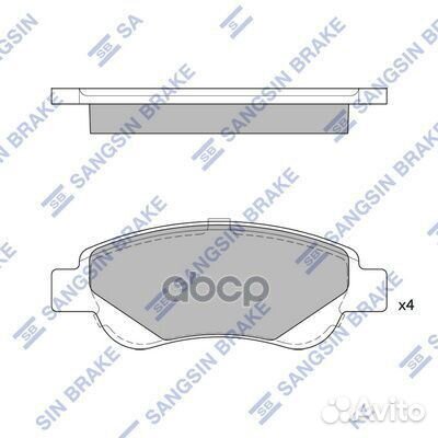 Колодки тормозные дисковые перед SP1750 Sangsin