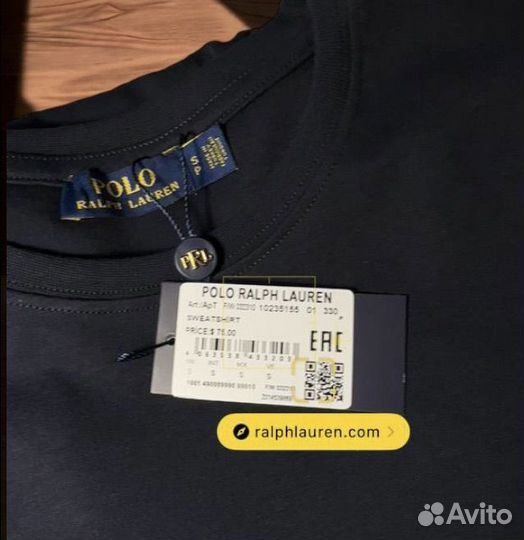 Лонгслив Polo Ralph Lauren черный Турция