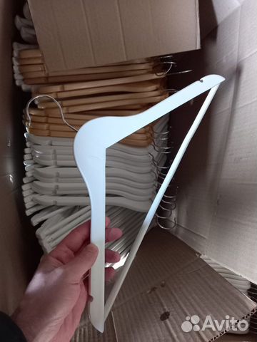 Плечики деревянные 45см белые вешалки