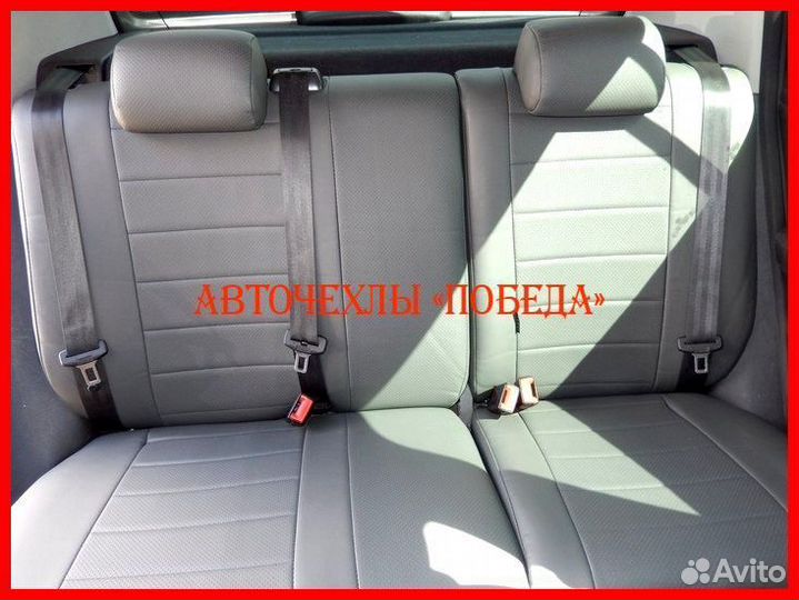 Чехлы Skoda Fabia из экокожи серые Классика