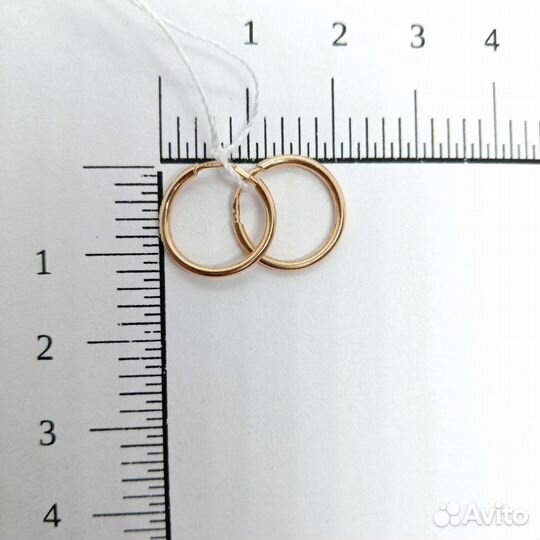 Золотые серьги кольца без вставок (6120)