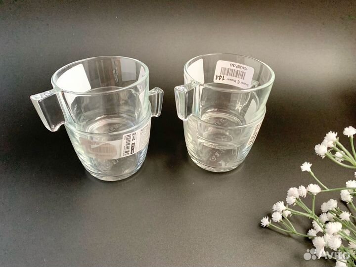 Новый набор чашек IKEA 230мл 4 шт