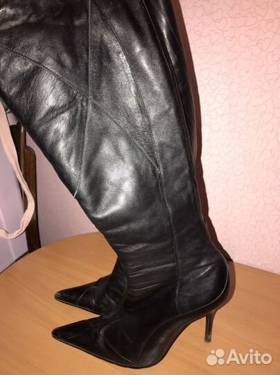 Кожаные остроносые сапоги y2k Calipso