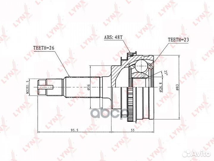ШРУС наружный lynxauto CO-7506A CO-7506A lynxauto