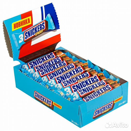 Шоколадный батончик Snickers Криспер 60г Mars