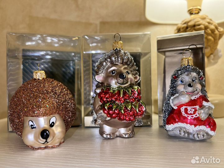 Елочные игрушки ёжики irena