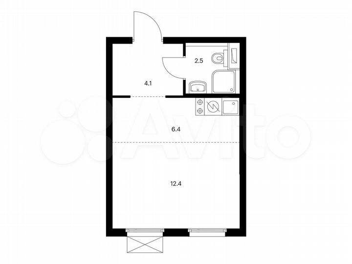 Квартира-студия, 25,4 м², 8/24 эт.