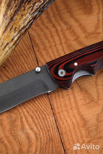 Нож Носорог складной Х12М микарта красная