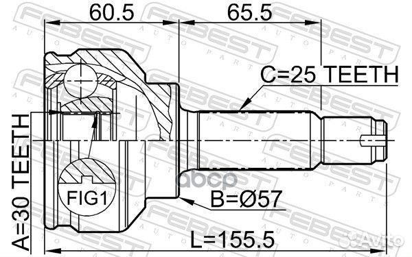 ШРУС наружный 30X57X25 mitsubishi lancer 00- 04