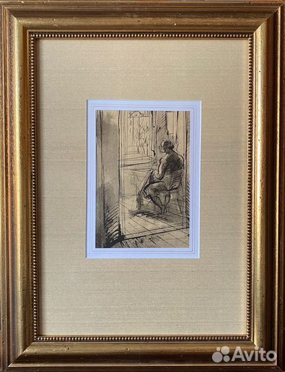 Милашевский В.А.(1893-1976) За рукоделием 20е серт