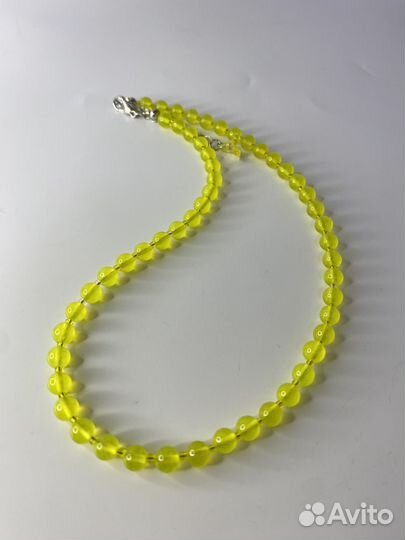 Желтые бусы из камней агат 44 см