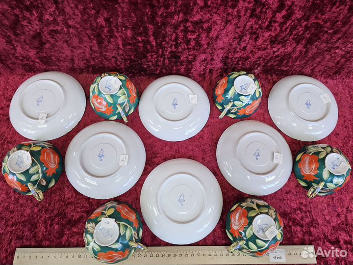 Чайная пара цена за 6 штук Песня Леонов Дулево 60е