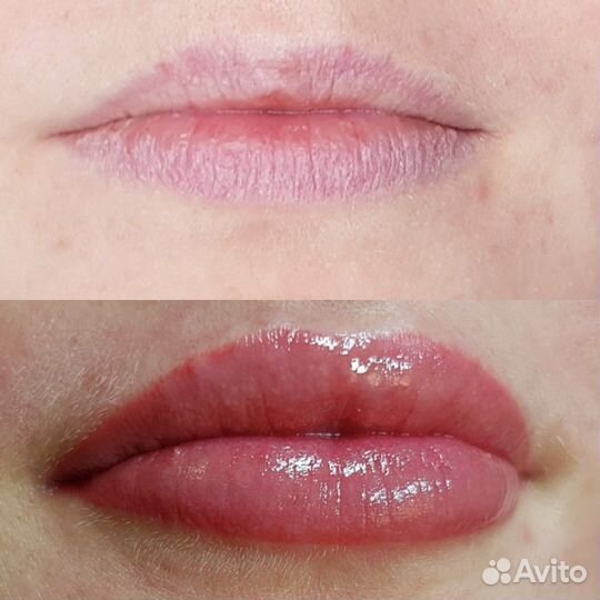 Перманентный макияж губ, пудровые брови, межреснич