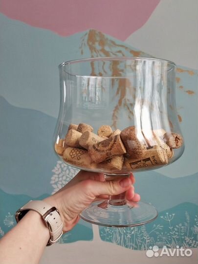 Ваза интерьерная стекло Бокал