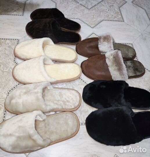 Домашние тапочки меховые