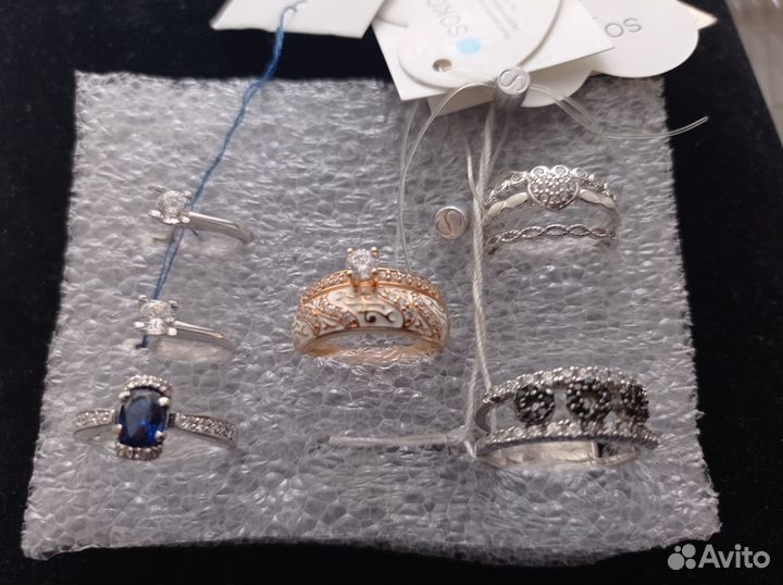 Серебряные кольца серьги 925 проба