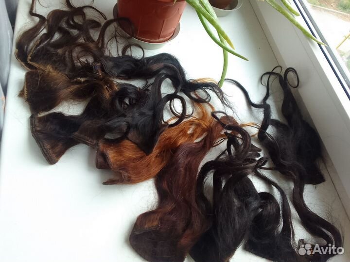 Волосы натуральные на трессе